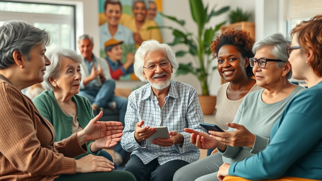 Social determinants of healthy aging: diverse older adults meet social workers at a community center