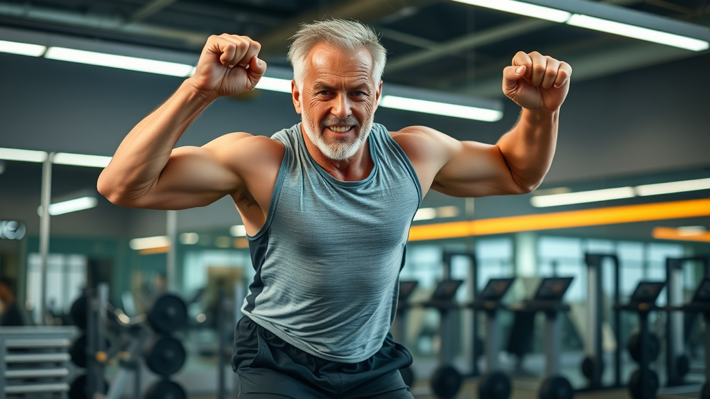 Middle-aged man doing HIIT workout for belly fat loss - exercise burns most belly fat
