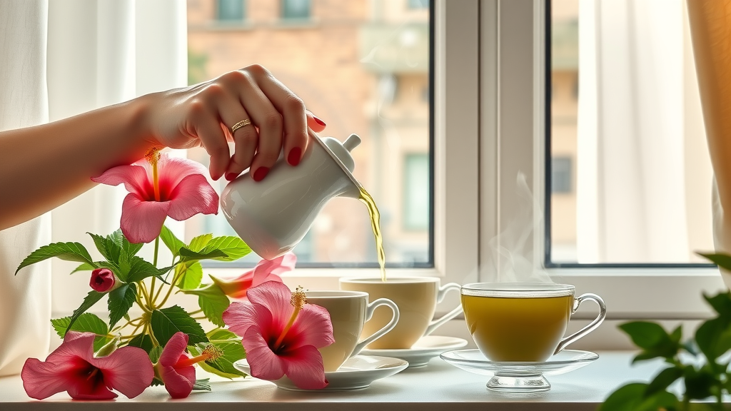 green tea and hibiscus tea for high blood pressure serene morning with tea and flowers