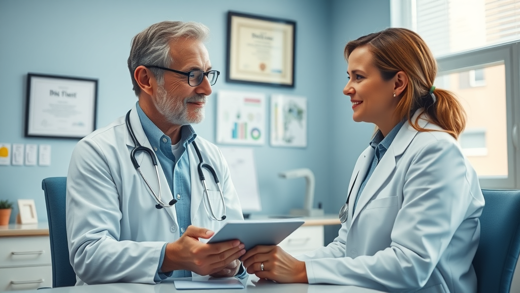 Doctor consulting patient about menopause supplements and safety