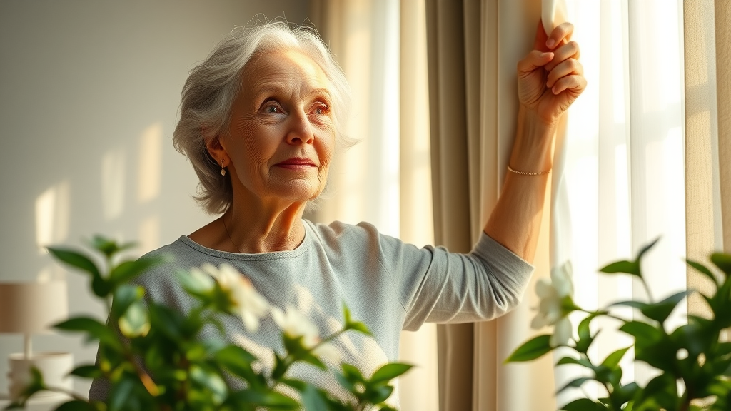 optimistic senior woman starting the day with healthy habits for chronic disease issues
