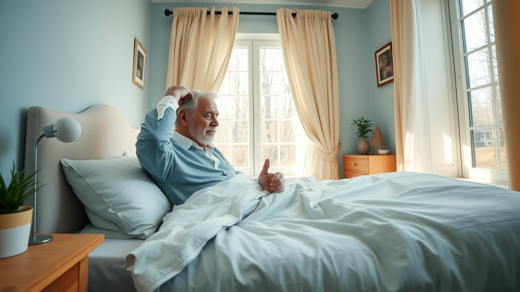 elderly man bedroom sleep hygiene depression elderly