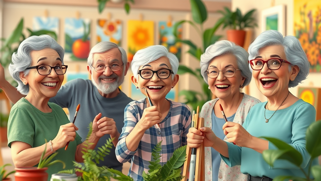 senior mental health uplifting seniors group art activity