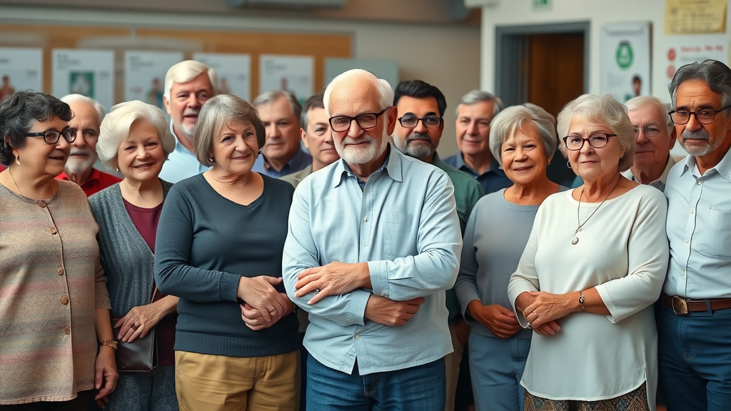 diverse group supporting each other managing chronic disease issues, community center setting