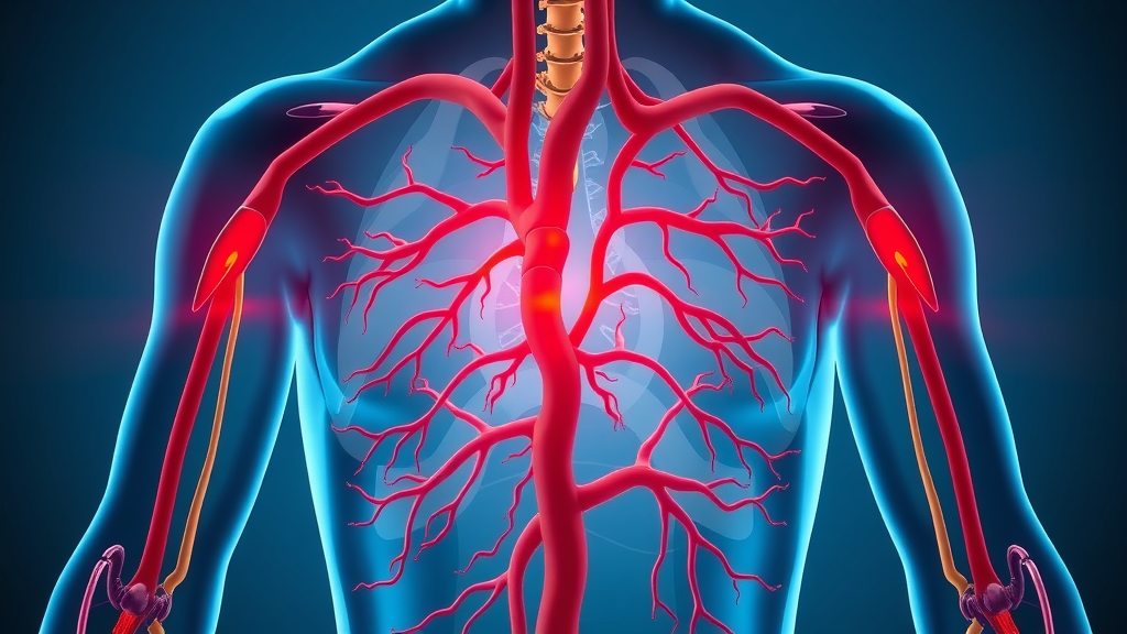 diagram showing human arteries with cholesterol deposits for understanding high cholesterol and natural supplements lower cholesterol