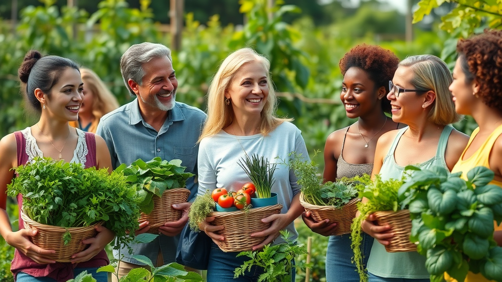 natural medicine for weight loss community garden diverse group fresh herbs vegetables