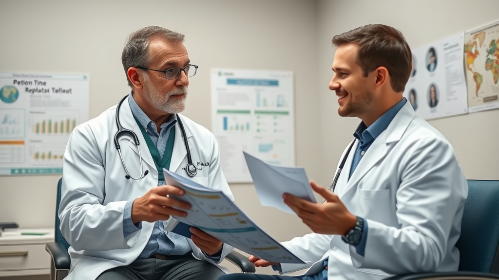 doctor discussing testosterone replacement therapy options for low testosterone with patient