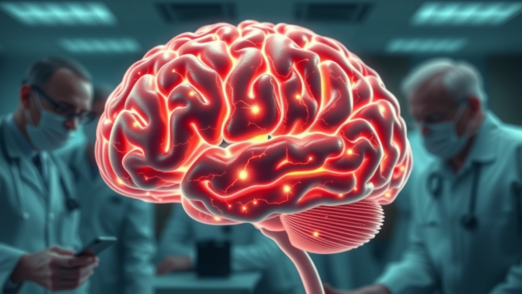 detailed human brain illuminated, neurological pathways, impact of sleep on senior brain health, clinical research with senior subjects, neurons firing, medical lighting, macro lens