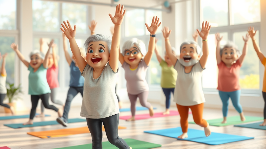 physical activity group class healthy aging older adults yoga stretching