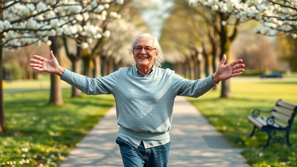 success stories natural arthritis pain relief senior walking unaided park scene