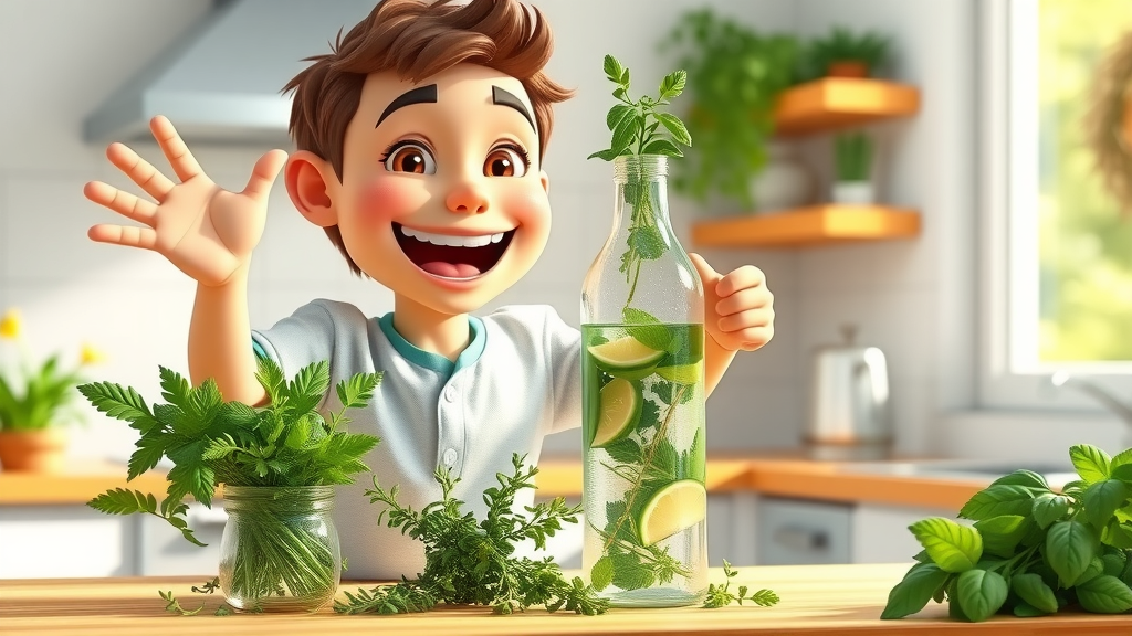 Motivated individual preparing herbal infused water for weight loss