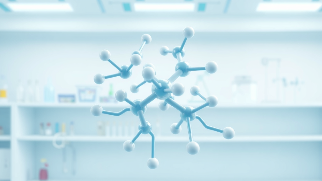 Illustration of collagen molecular structures, types of collagen explained, scientific collagen for skin care