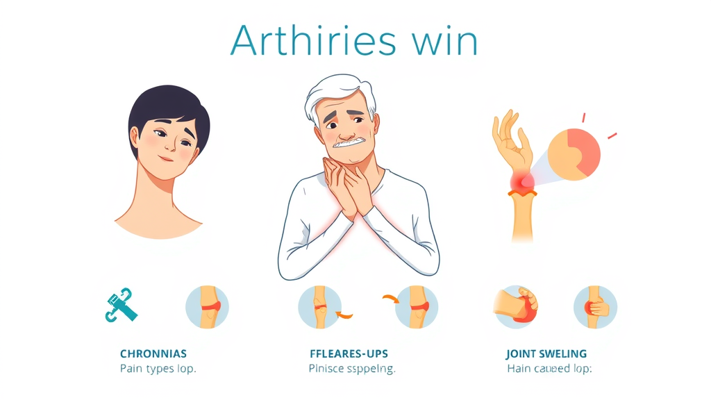 arthritis pain, arthritis flare-ups, chronic arthritis pain relief infographic comparison