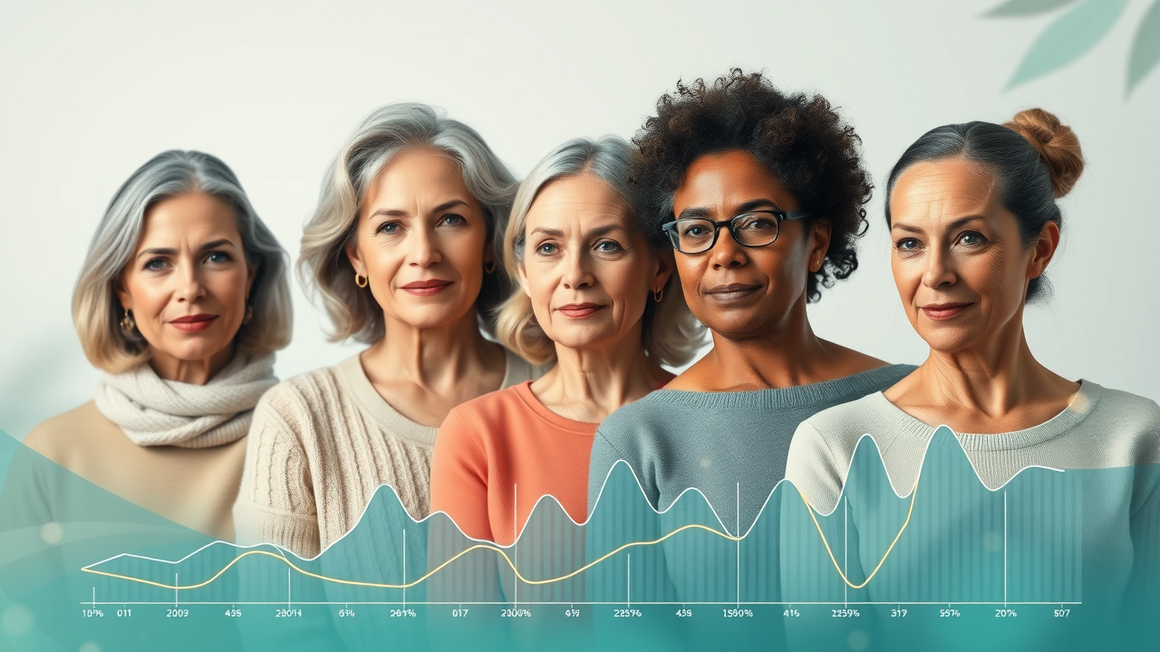 infographic displaying statistics of women in North America using natural supplements for menopause symptoms and dietary supplement trends
