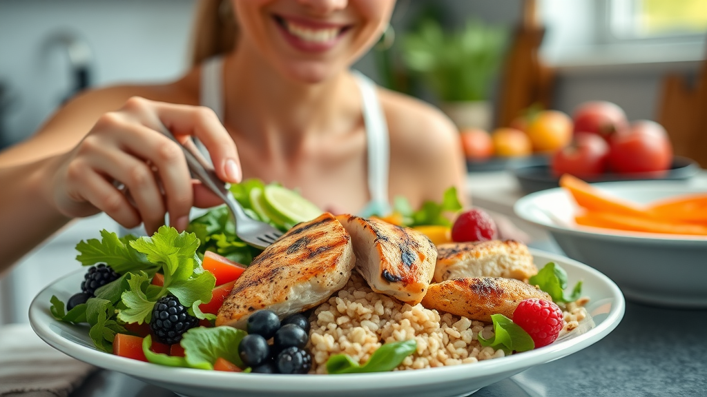 balanced meal to regulate blood sugar levels lean protein whole grains berries