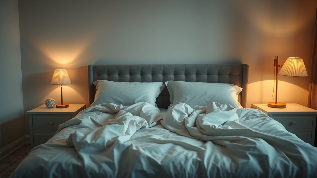 sleep habits elderly sleep disorders inviting elderly bedroom soft bedding warm lamps minimalist design peaceful ambiance gentle shadows