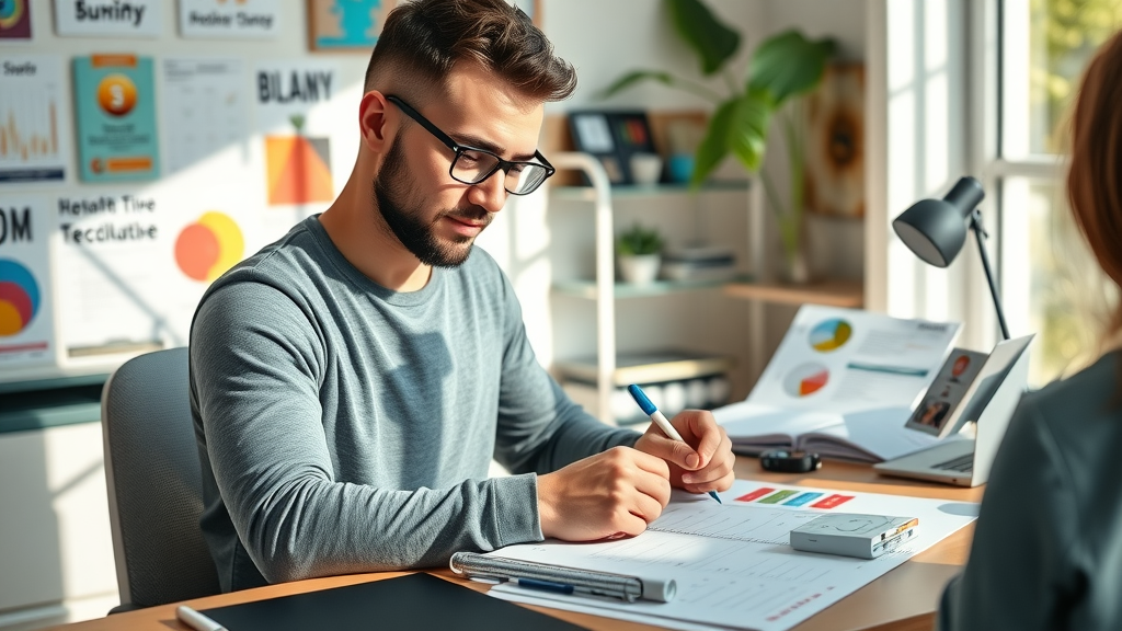 planning daily exercise for longevity in workspace with motivation tools