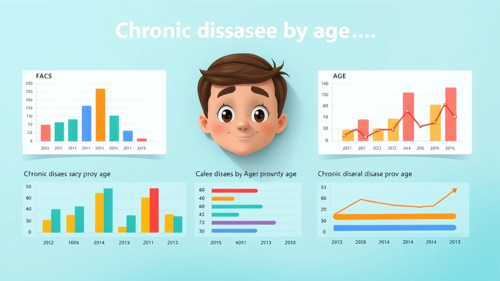 colorful infographic showing prevalence of chronic disease by age group in the US