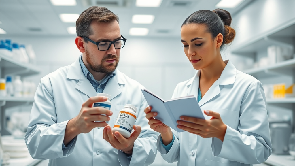 Two scientists examining collagen supplement best collagen for skin and hair