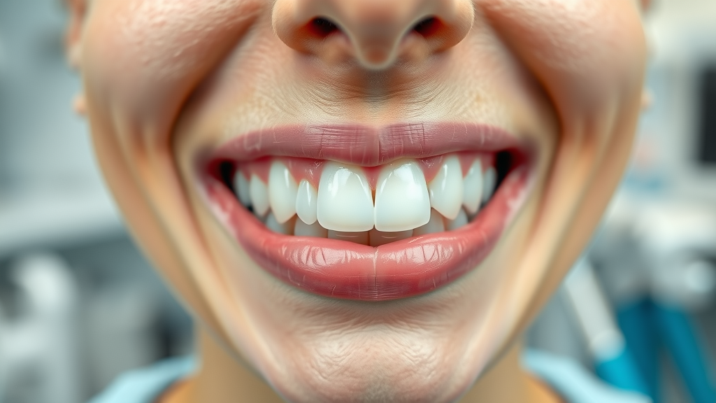 close up of healthy teeth and gums oral hygiene dental care