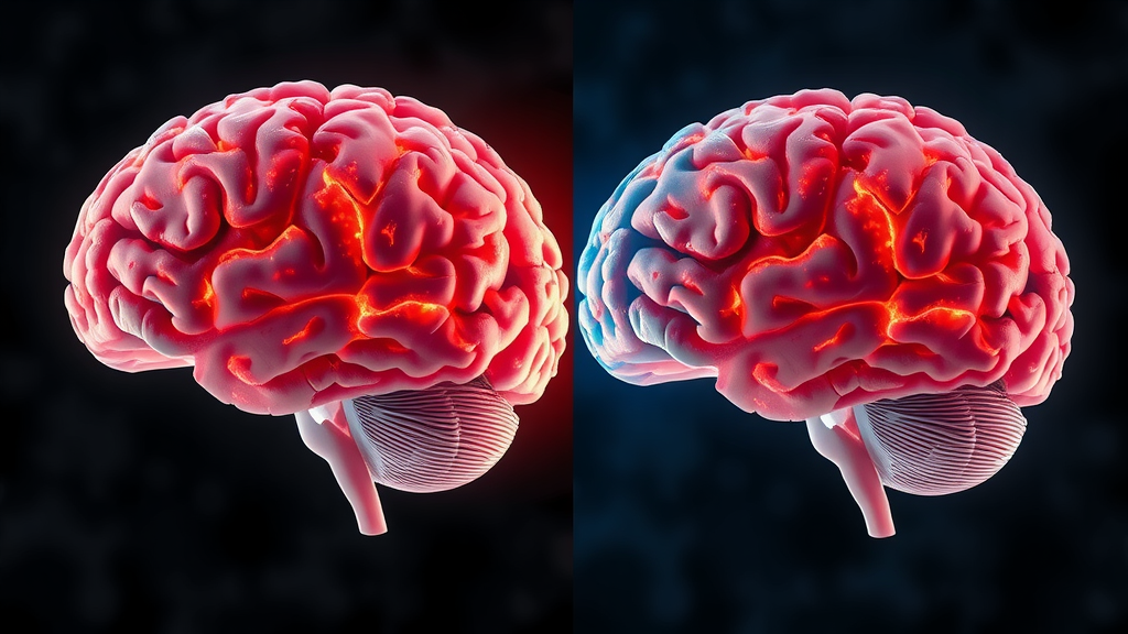 comparison of healthy and unhealthy brains, amyloid plaques, dementia, rem sleep patterns, clear distinction, brain health