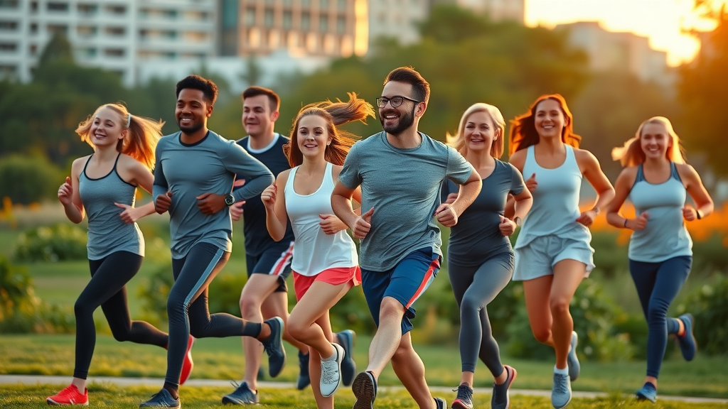 aerobic exercise lose belly fat group jogging