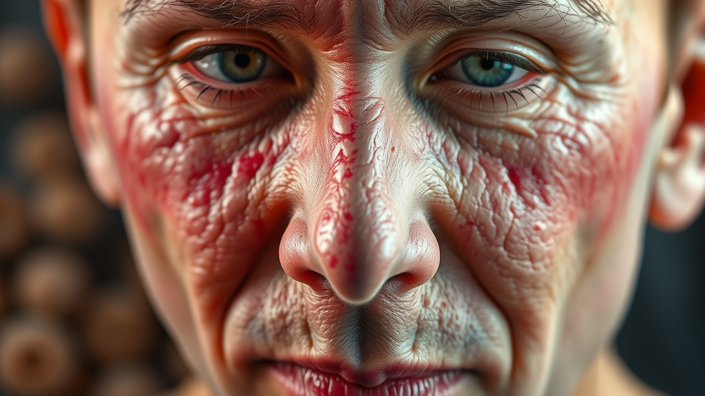 realistic close-up of healthy versus aged skin cells split-screen, skin aging, anti-aging strategies, healthy vibrant cells and dull damaged cells compared