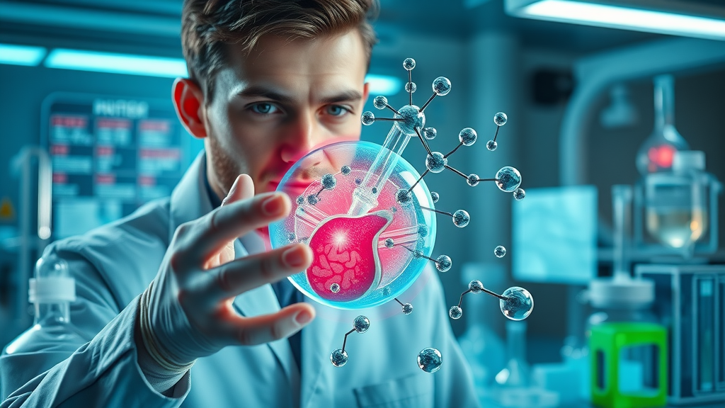 scientific visualization of liver detox process with antioxidants fighting toxins for healthy liver supplement
