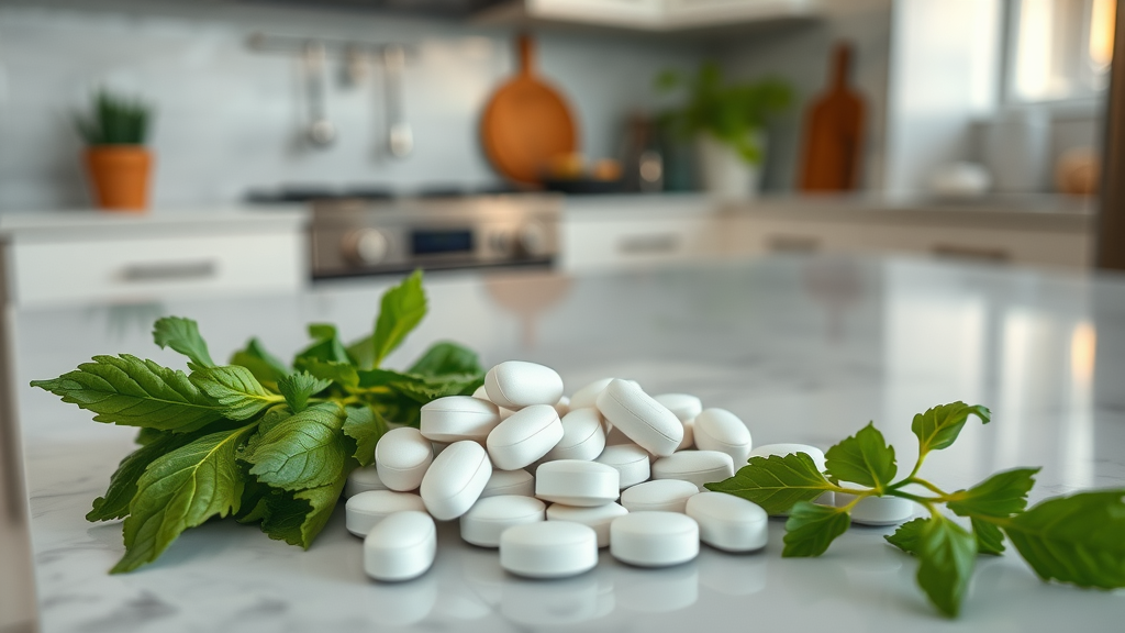 magnesium tablets and leafy green vegetables for lowering high blood pressure