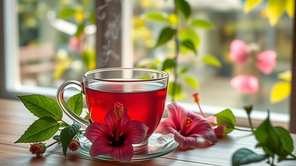 hot cup of hibiscus tea illustrating natural high blood pressure supplements benefits and clinical evidence